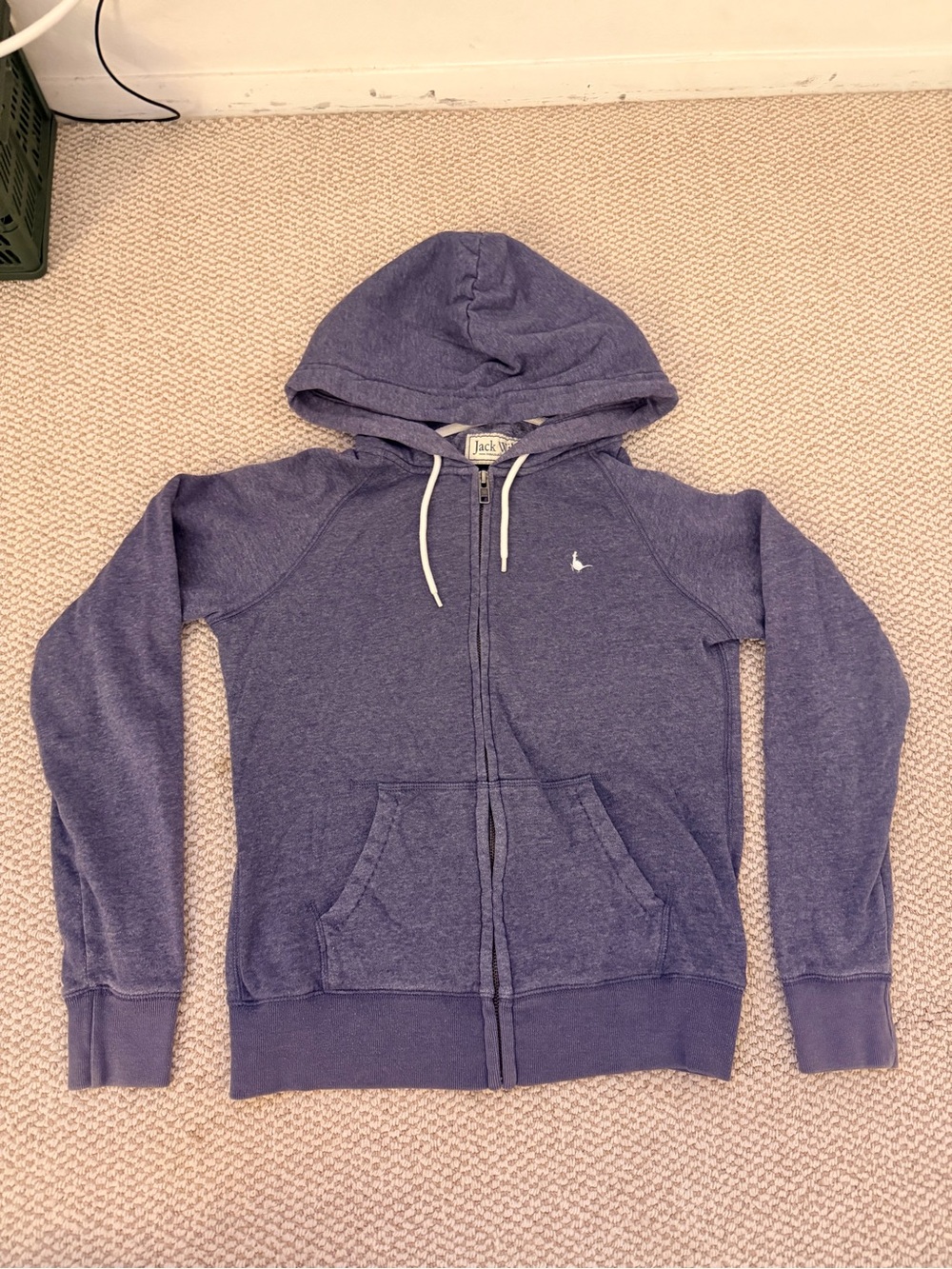 Jack Wills Heather Purple Zip-Up Hoodie